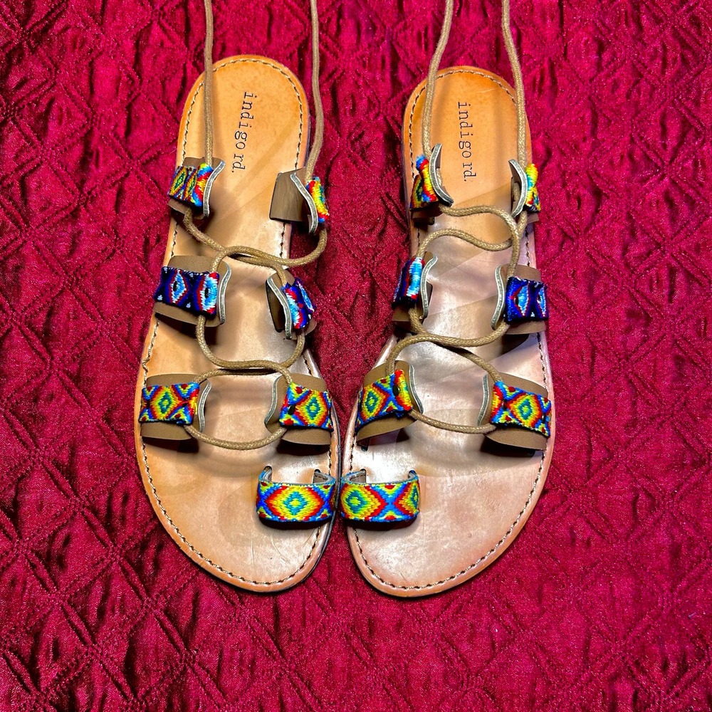 Indigo Rd. Womens Garlan Multi Woven Flat Sandals Shoes